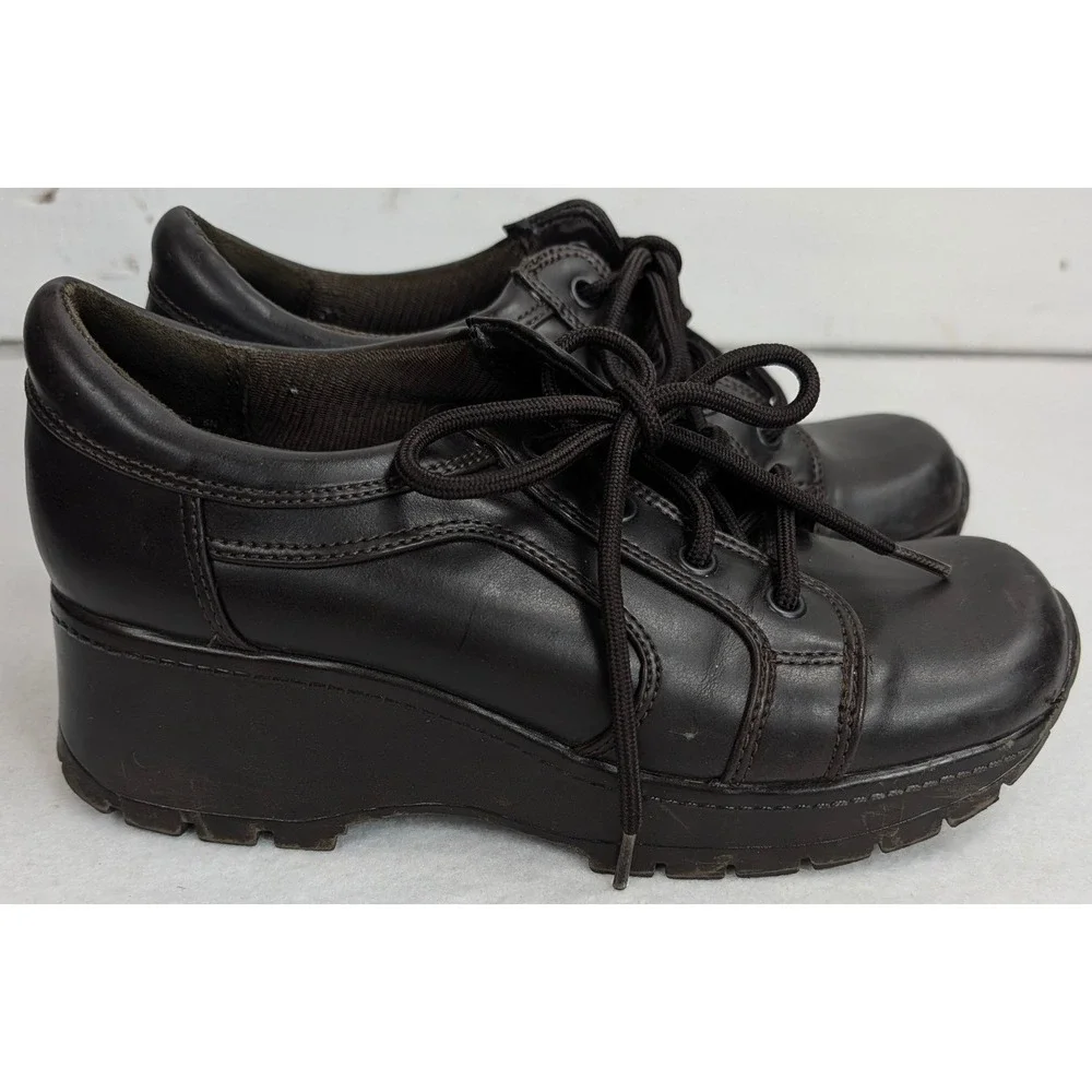 Lower East Side Womens 6.5 Brown Platform Oxford Shoes Y2K Chunky Wedge Lug